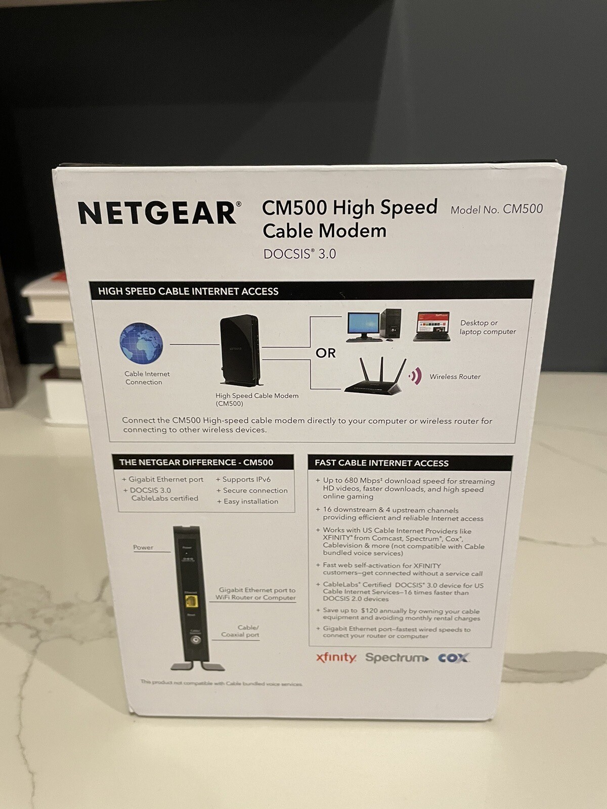 NETGEAR CM500 (CM500100NAS) 680 Mbps – Black
