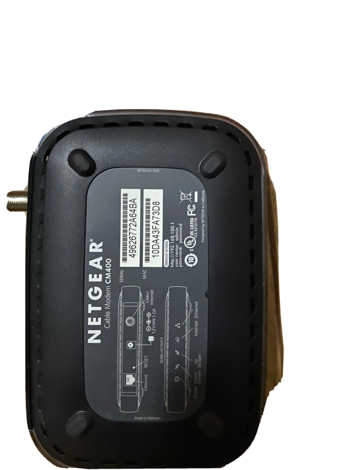 Netgear DOCSIS 30 (CM400-100NAS) 340 Mbps