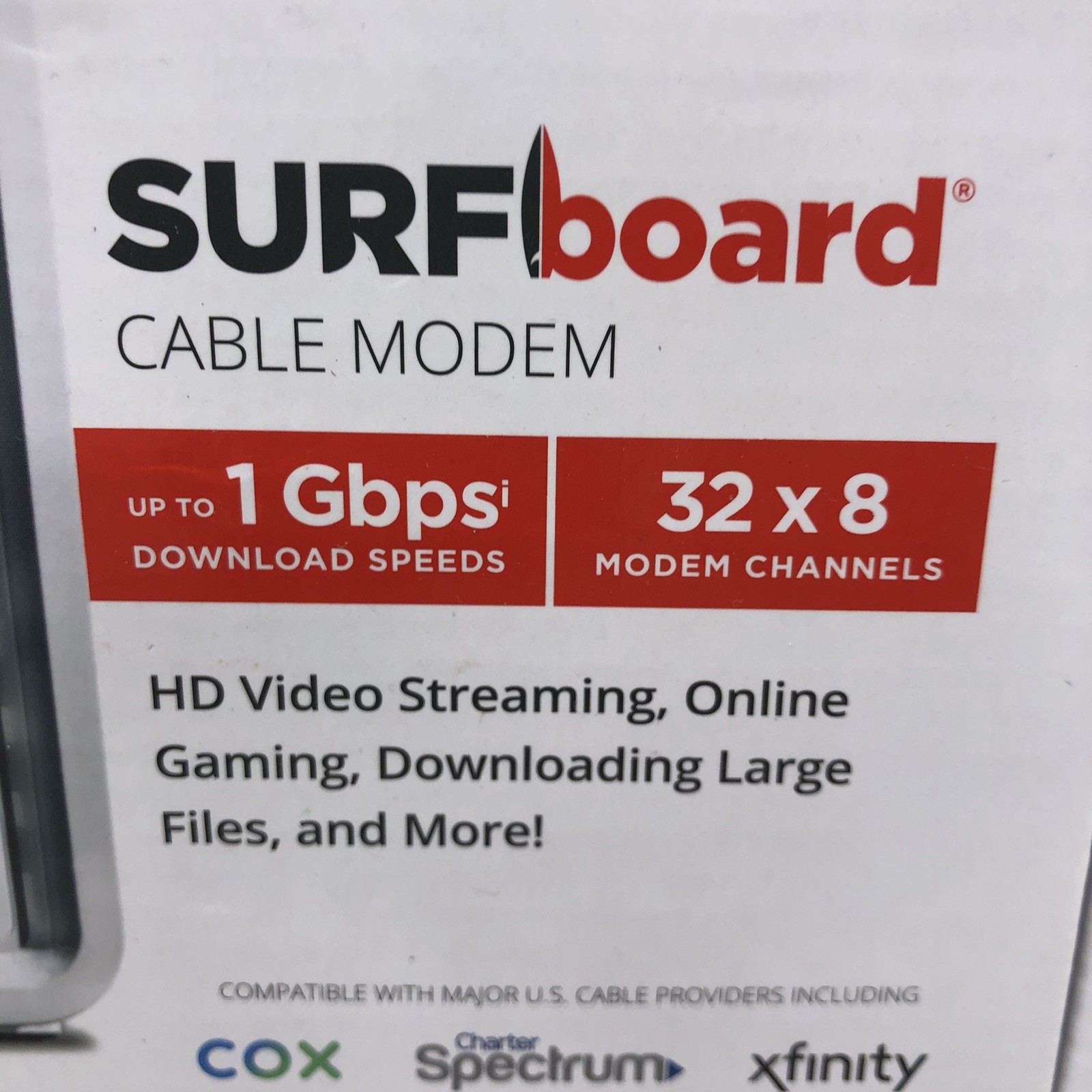 ARRIS SURFboard SB6190 DOCSIS 3.0 32 x 8 Gigabit Cable Modem White Open Box