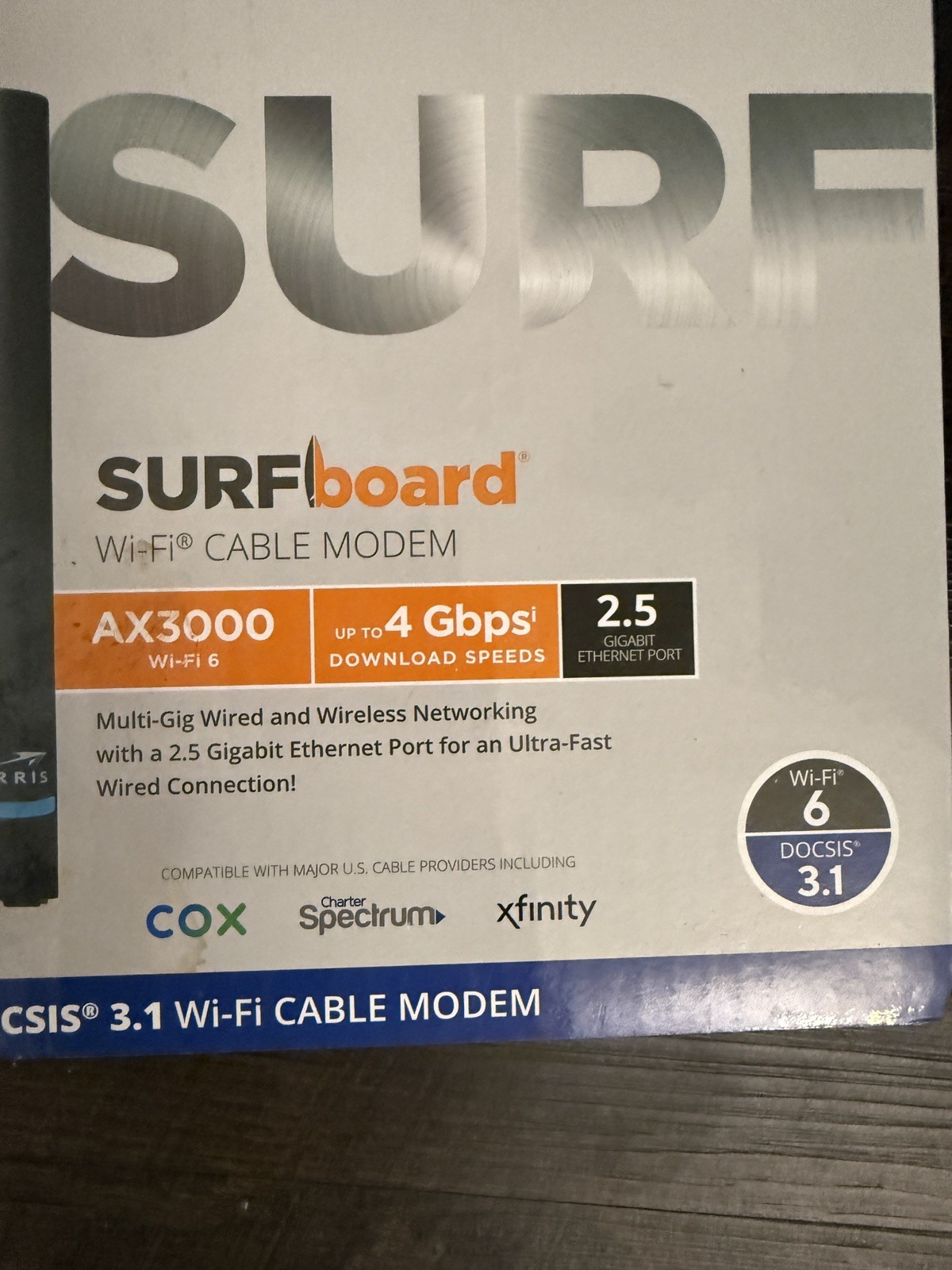 ARRIS SURFboard G36 DOCSIS 3.1 Wi-Fi 6 Cable Modem & AX3000 Wi-Fi Router