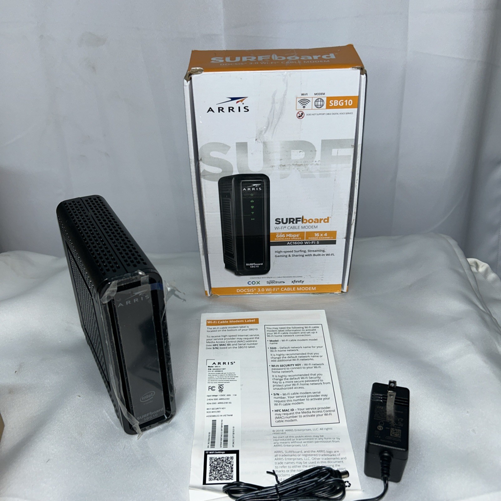 ARRIS SURFboard SBG10 DOCSIS 3.0 16 x 4 Gigabit Cable Modem & AC1600 WIFI ROUTER
