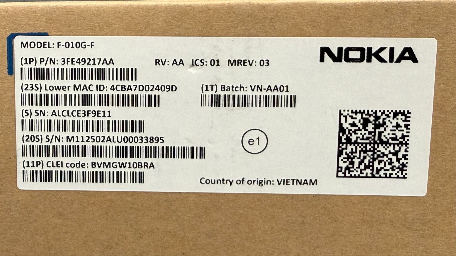 Nokia F-010G-F Fiber Cable Modem Box with Free Shipping