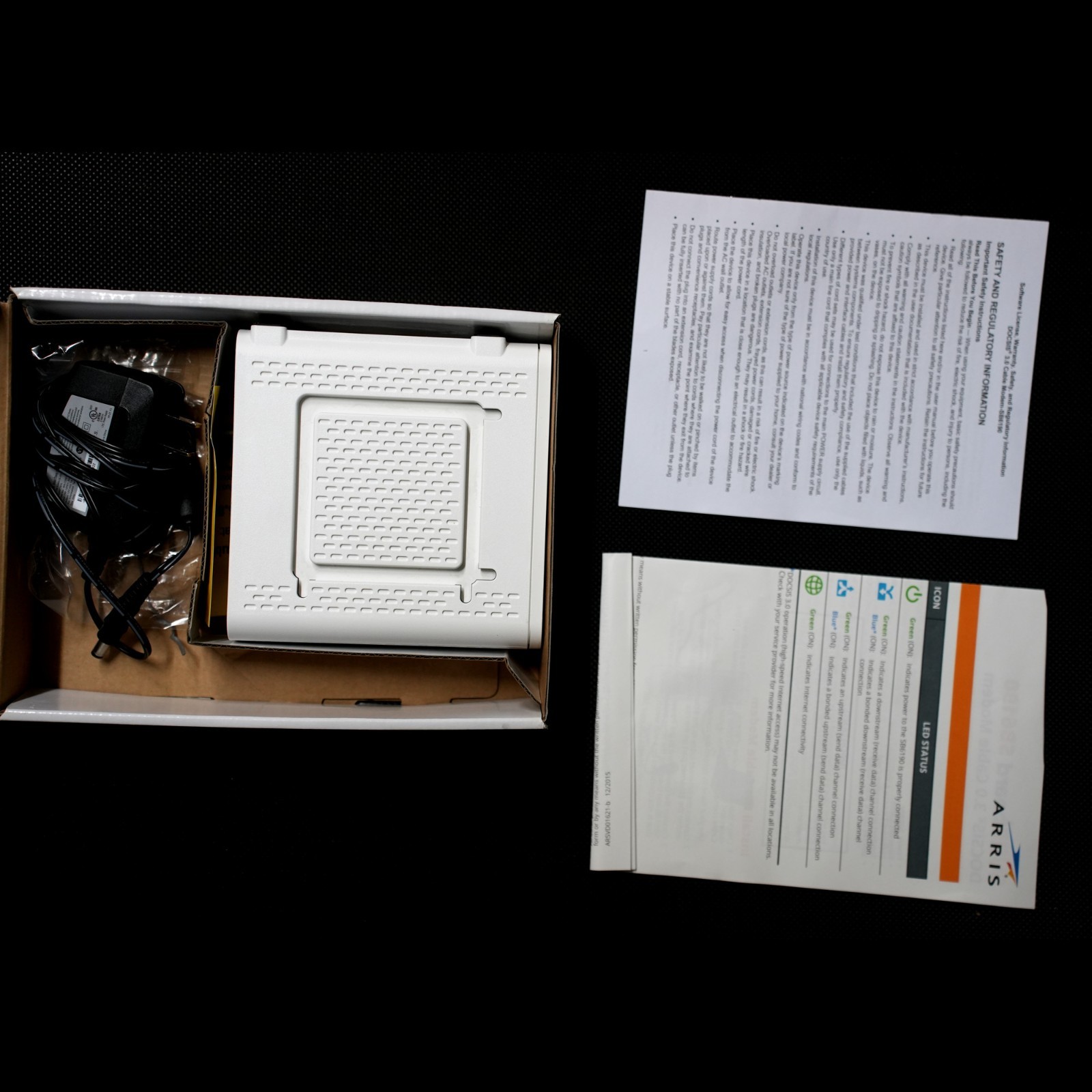ARRIS SURFboard SB6190 DOCSIS 3.0 Cable Modem 32×8 1.4Gbps Open Box + Power Cord