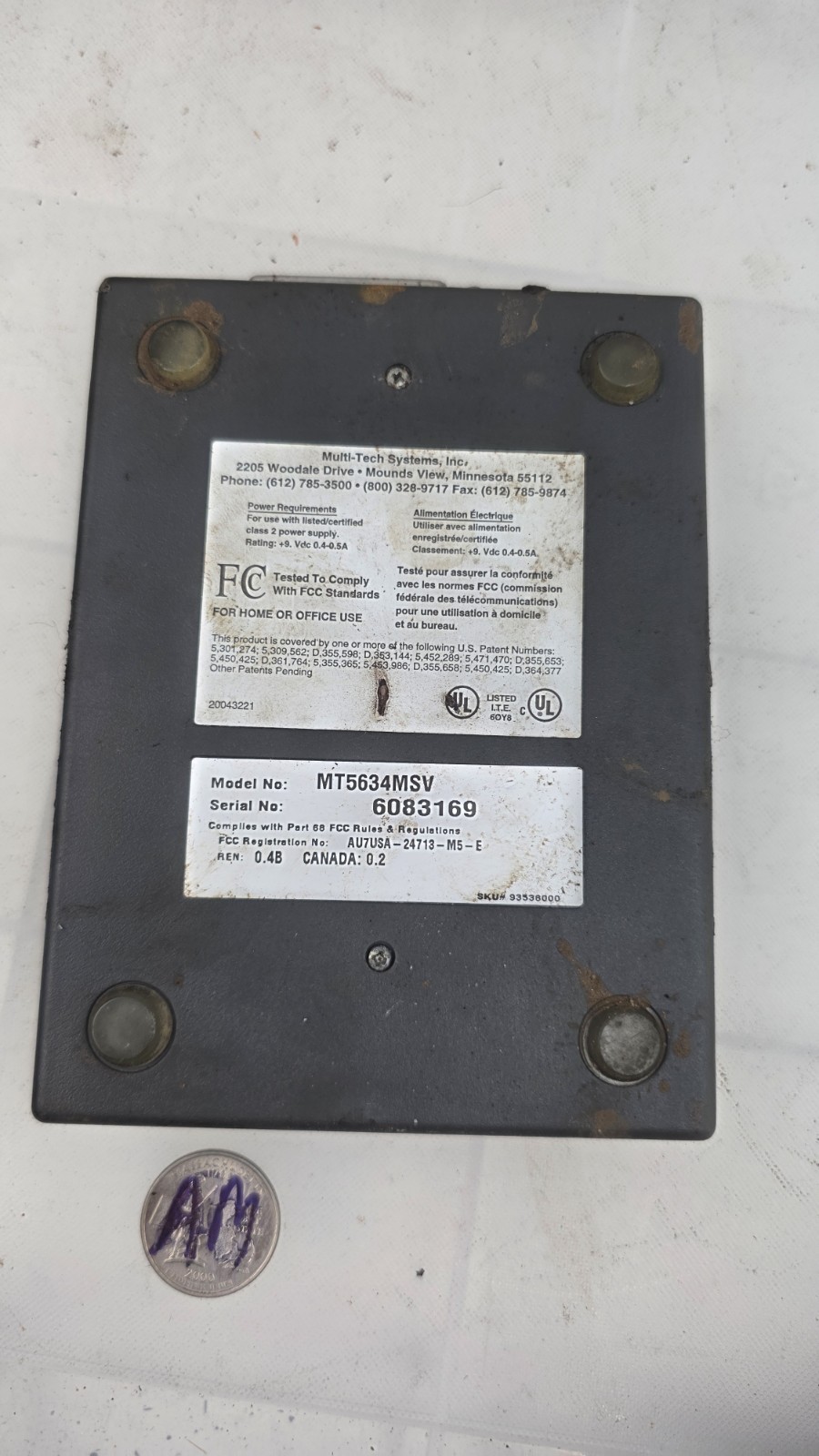 MULTI-TECH V.92 56k Multi Modem MT5634MSV Fax Modem Untested