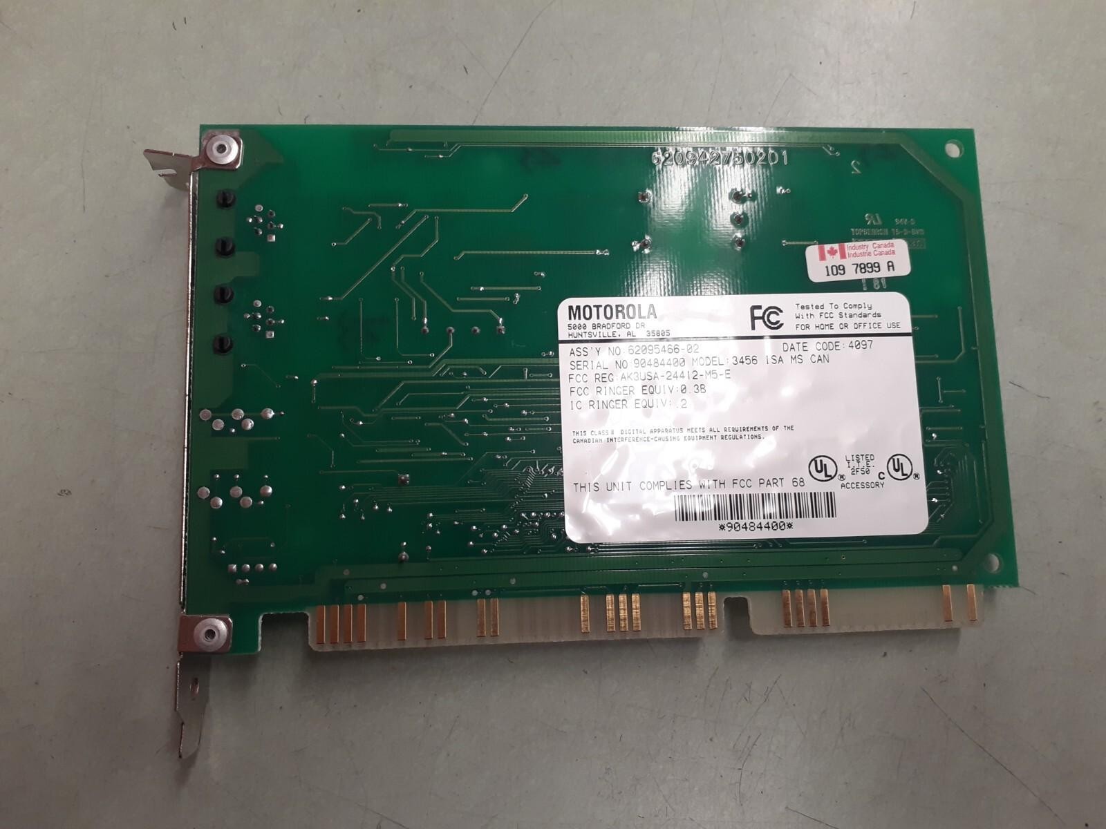 MOTOROLA 62095466-02 ISA MODEM AK3USA-24412-M5-E