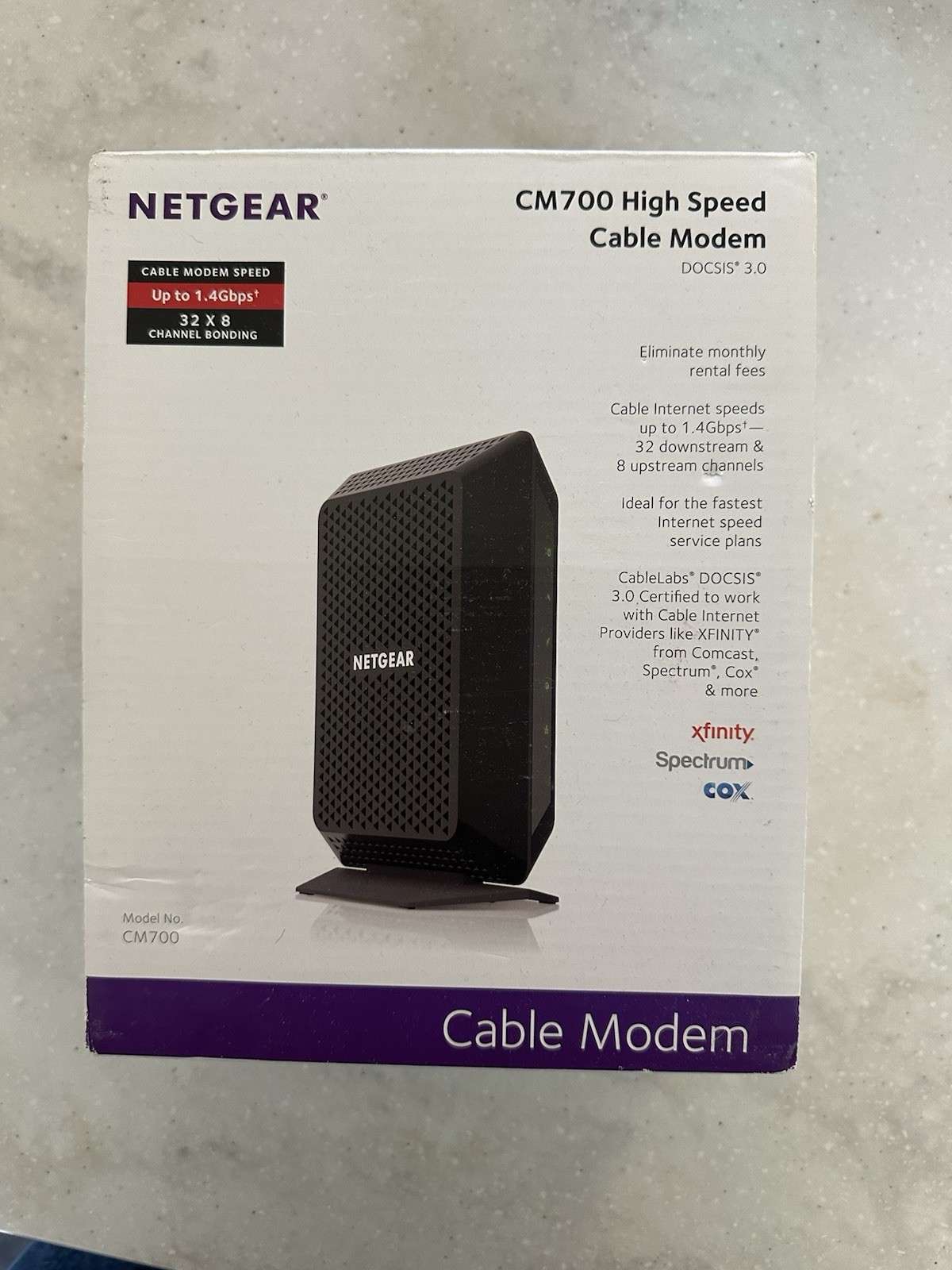 NETGEAR CM700 Cable Modem – DOCSIS 3.0 – 1.4Gbps – CM700-100NAS – High Speed