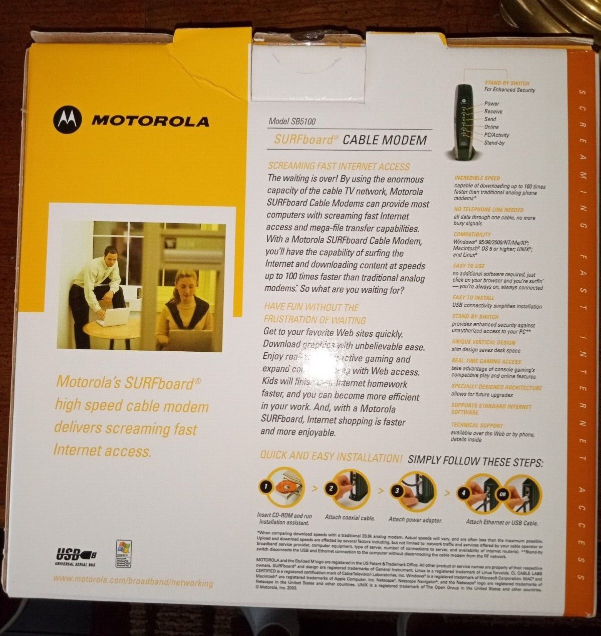 Motorola SURFboard SB5120 (505788-006-00) 38.91 Mbps with Installation CD_ROM
