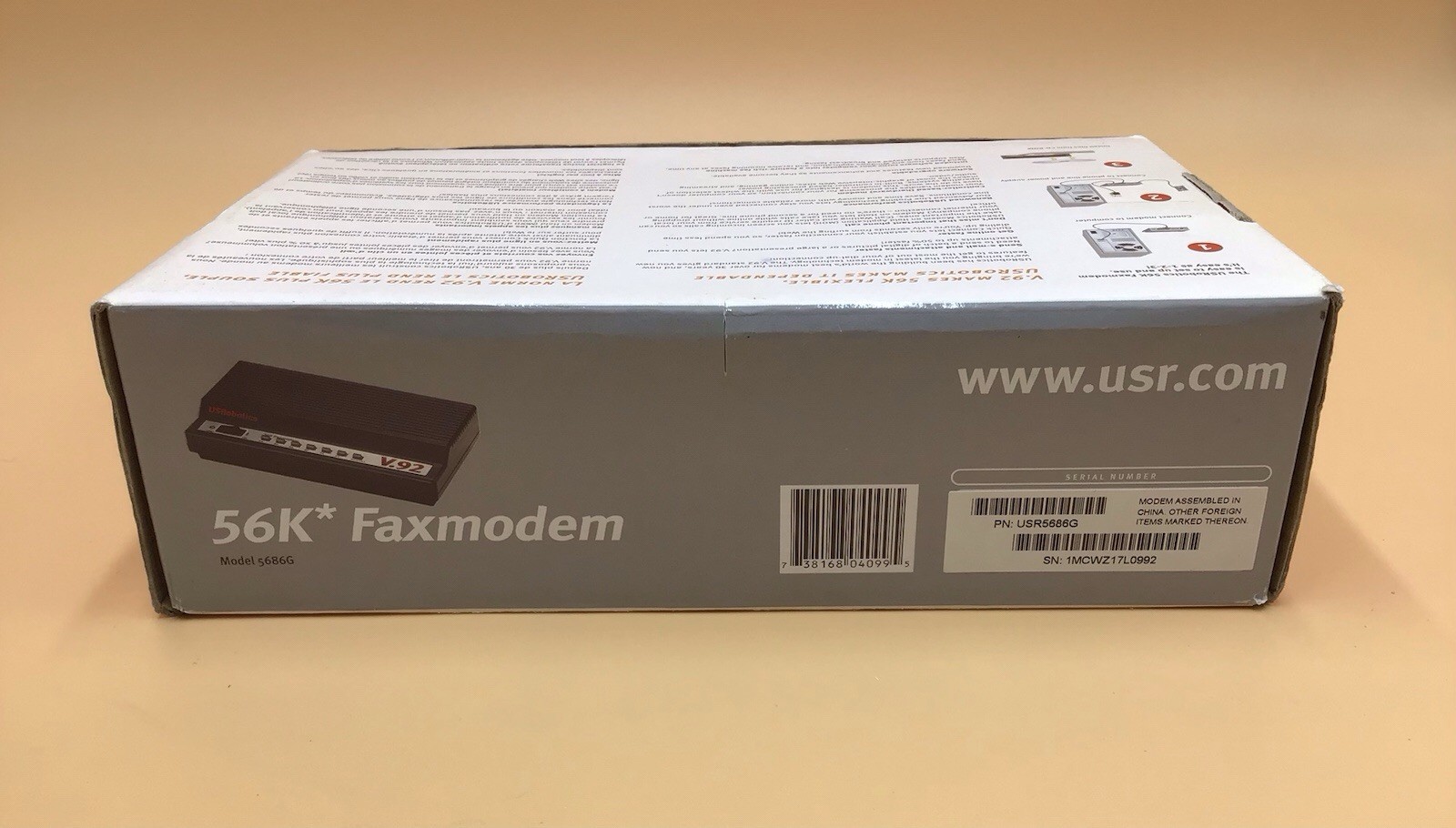 USRobotics 56K* V.92 Serial Controller USR5686G Dial-up External Faxmodem