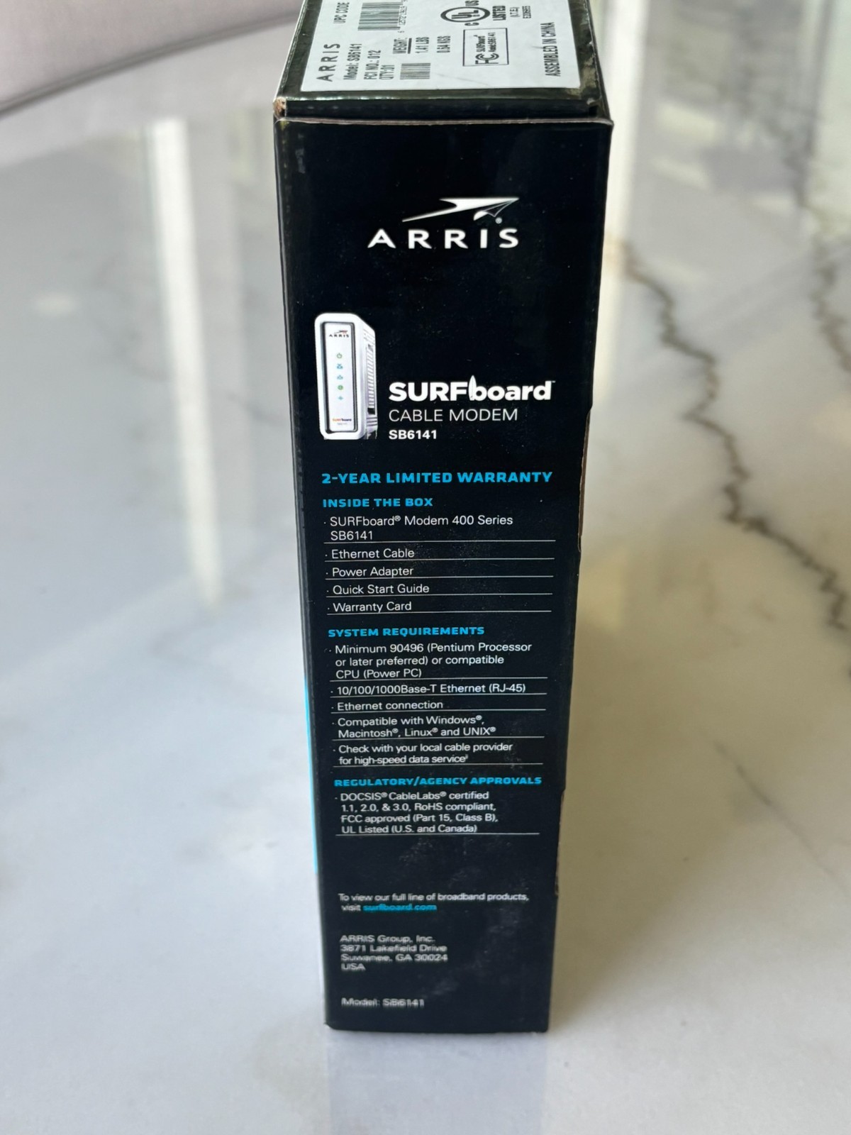 ARRIS SURFboard SB6141 Docsis 3.0 Cable Modem w/ Box, Power Adapter, and Cable