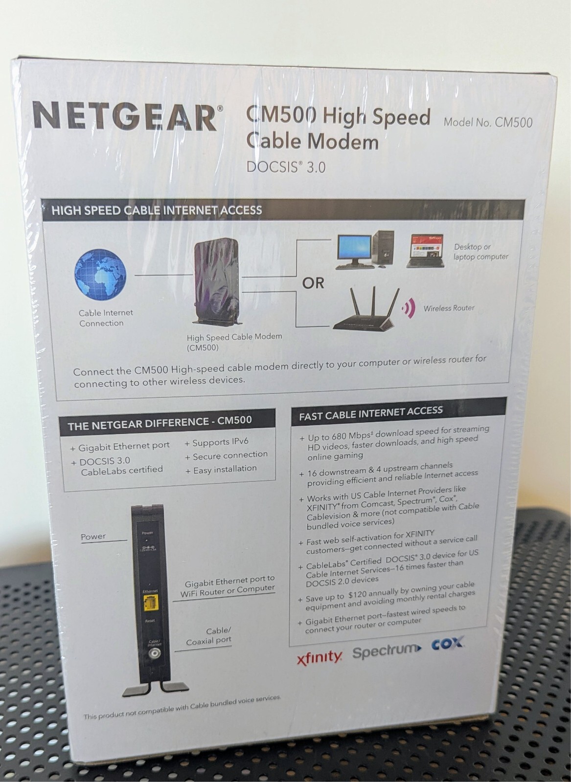 NETGEAR CM High Speed Cable Modem Model CM500 Use with Xfinity Spectrum COX