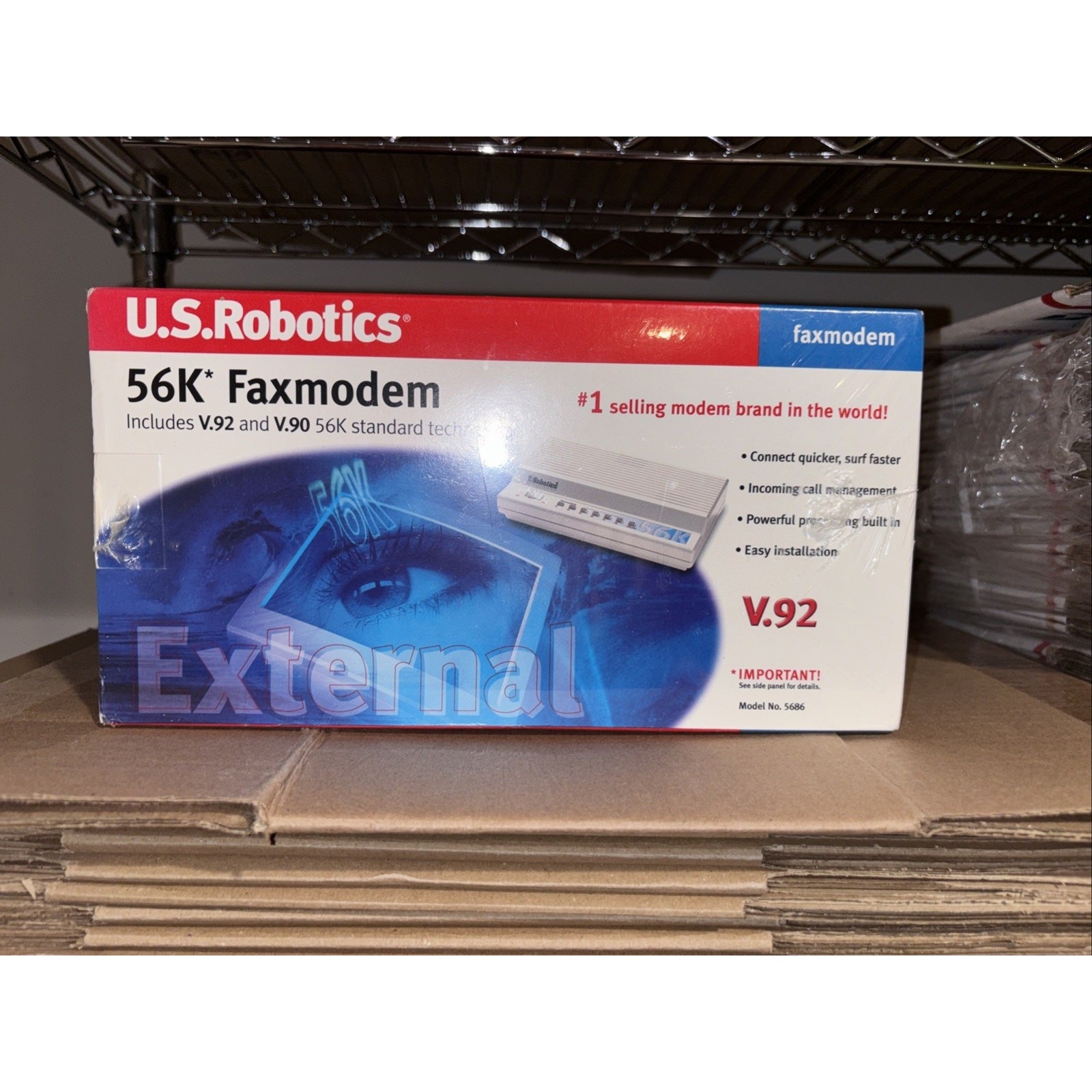 U.S. Robotics 56K External Fax Modem V.92 V.90 Model 5686 New Factory Sealed