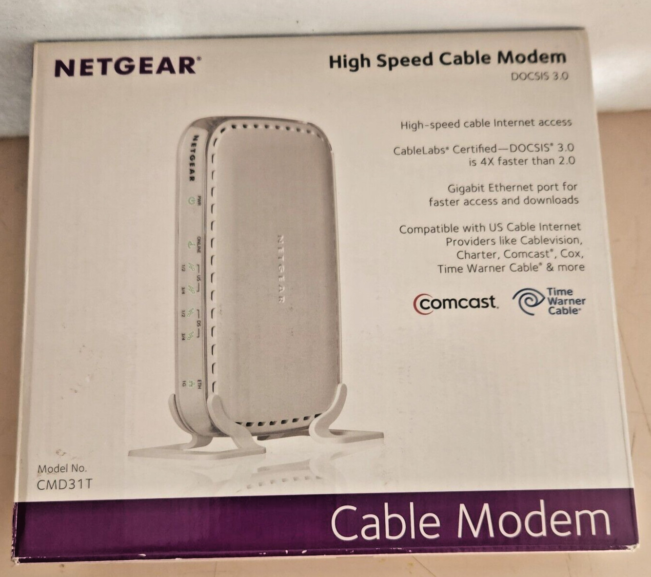 Netgear Internet Modem High Speed Cable Modem DOCSIS 3.0 CMD31T-100NAS Comcast