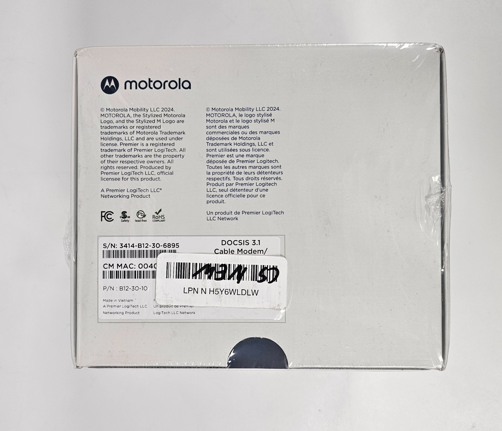 NEW Motorola B12 DOCSIS 3.1 High Speed Cable Modem 2.5Gbps Xfinity Cox Spectrum