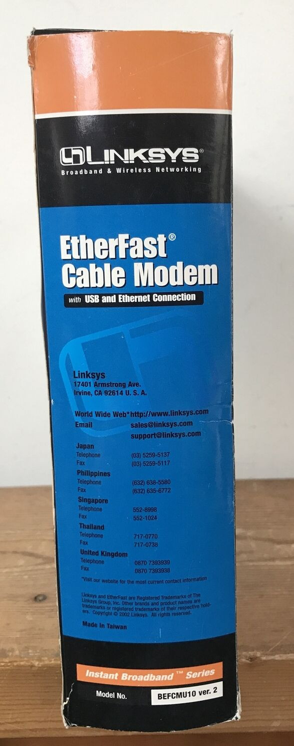 Linksys BEFCMU10 EtherFast Cable Modem With USB & Ethernet Connection