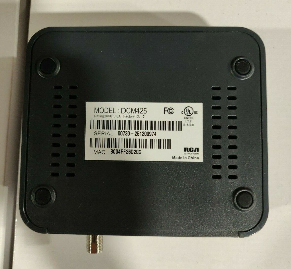 RCA DCM425 DIGITAL CABLE MODEM