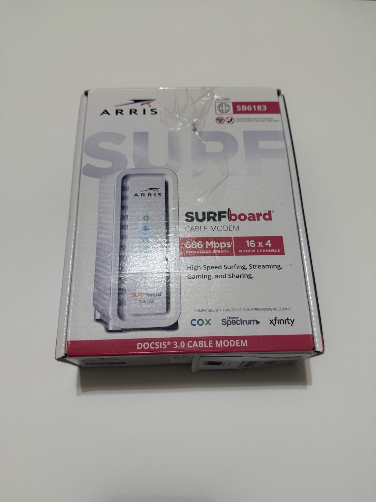 SURFboard SB6183 DOCSIS 3.0 Cable Modem Max Speed 686 Mbps for Cox Spectrum X…