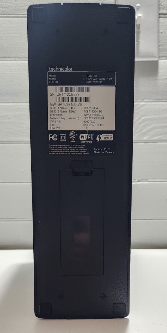 Technicolor TC8715D Wireless DOCSIS 3.0 Cable Modem