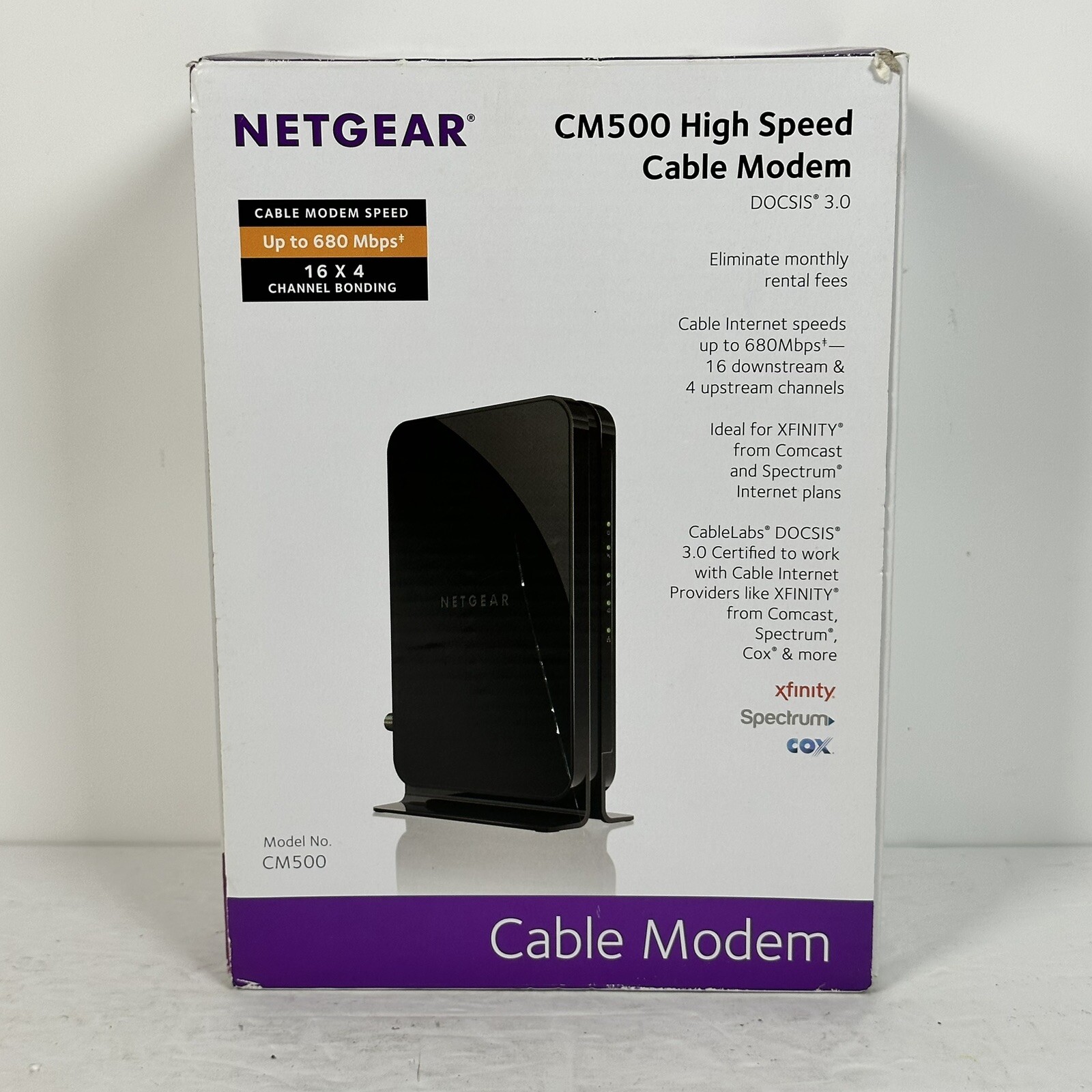 Netgear CM500 High Speed Cable Modem DOCSIS 3.0 Xfinity Cox Spectrum Comcast