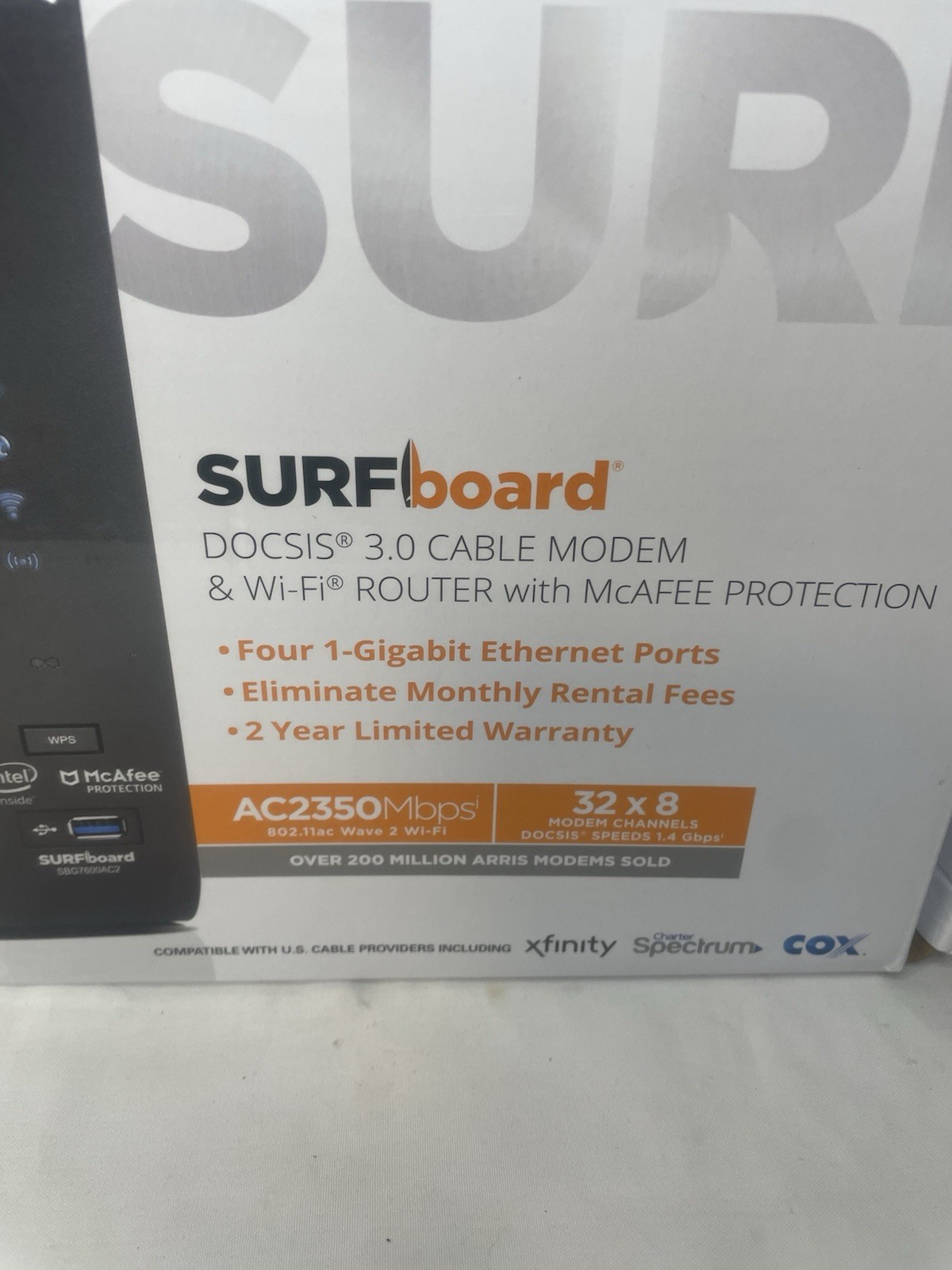 ARRIS SURFboard SBG7600AC2 32×8 DOCSIS 3.0 Cable Modem AC2350 Wi-Fi Router