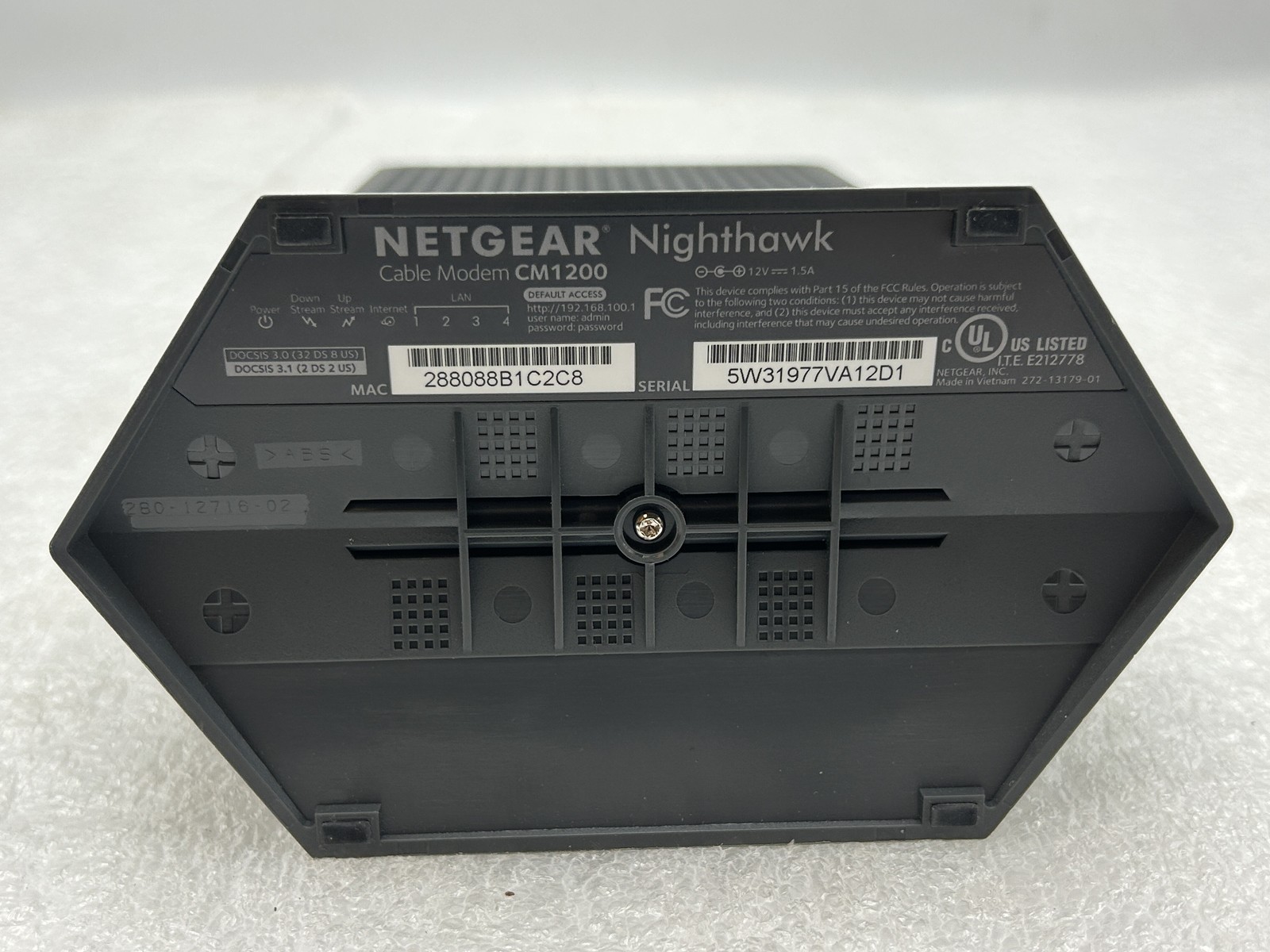 NETGEAR Nighthawk CM1200 DOCSIS 3.1 Multi-Gig Cable Modem 4-Port w/ AC FREE S/H