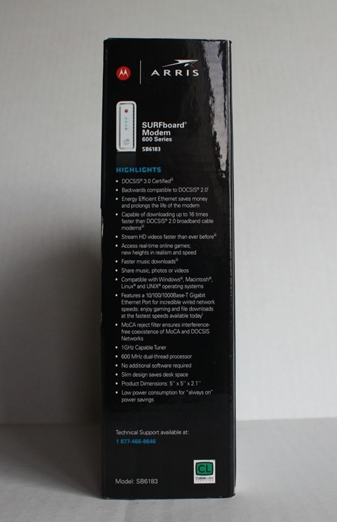 ARRIS Surfboard SB6183 DOCSIS 3.0 16×4 Gigabit Cable Modem, 686 Mbps NOB