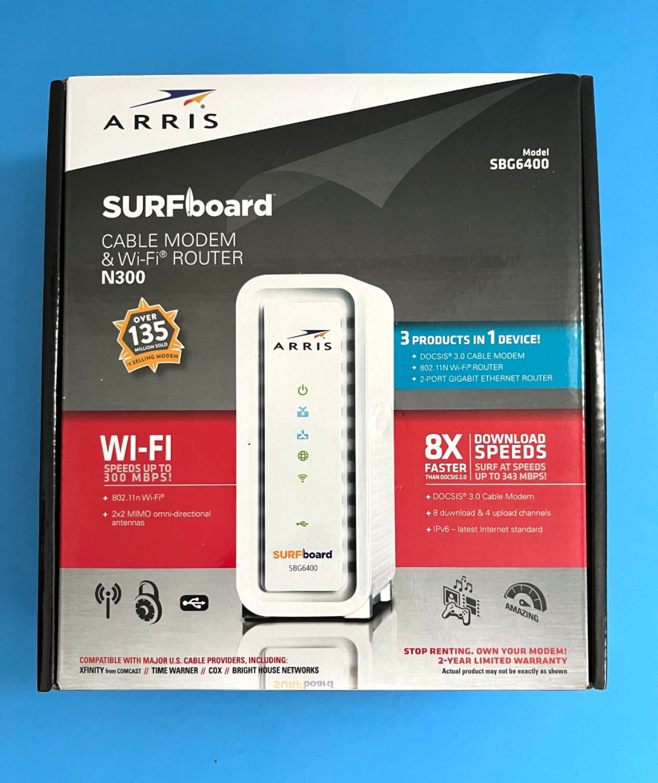 Modem Arris SURFboard Modem SBG6400 Never Used (Modem Combo Only)