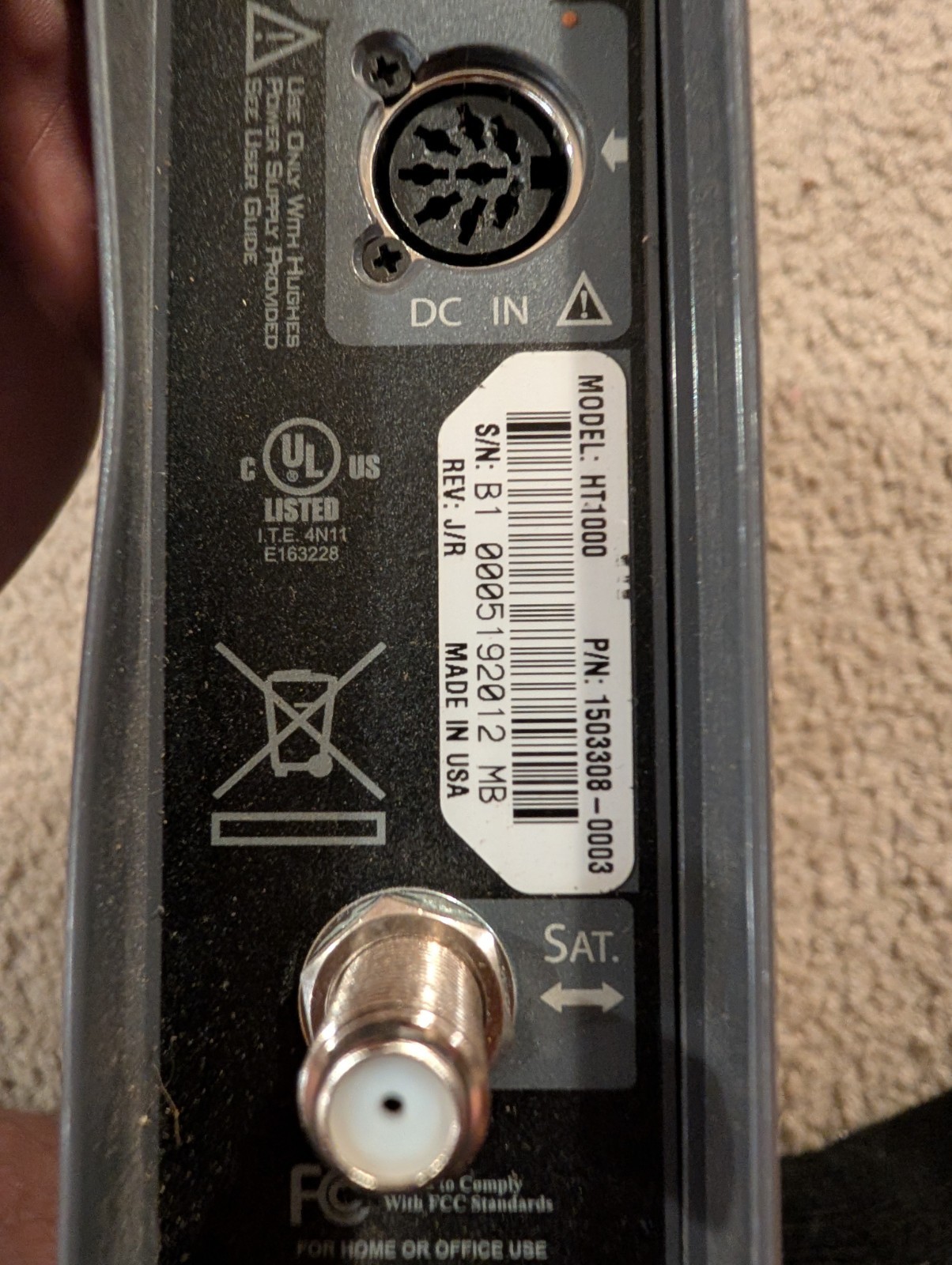 Hughes HT1000 Satellite Modem – NO PSU INCLUDED