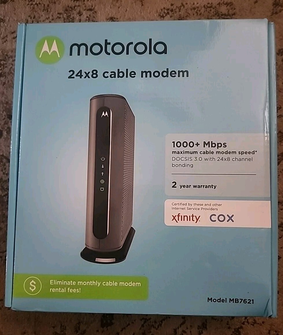 Motorola 24×8 cable modem MB7621 1000+ Mbps / New Open Box (JBR)