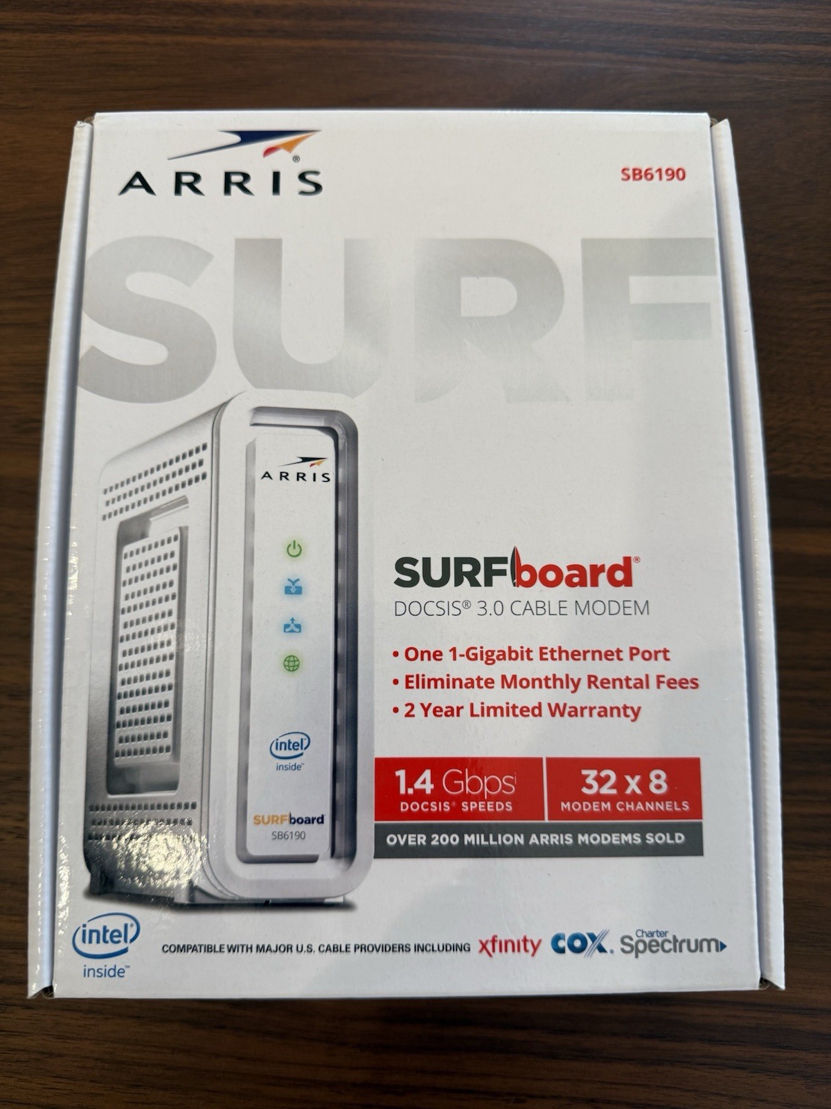 ARRIS SB6190 White Surfboard Cable Modem