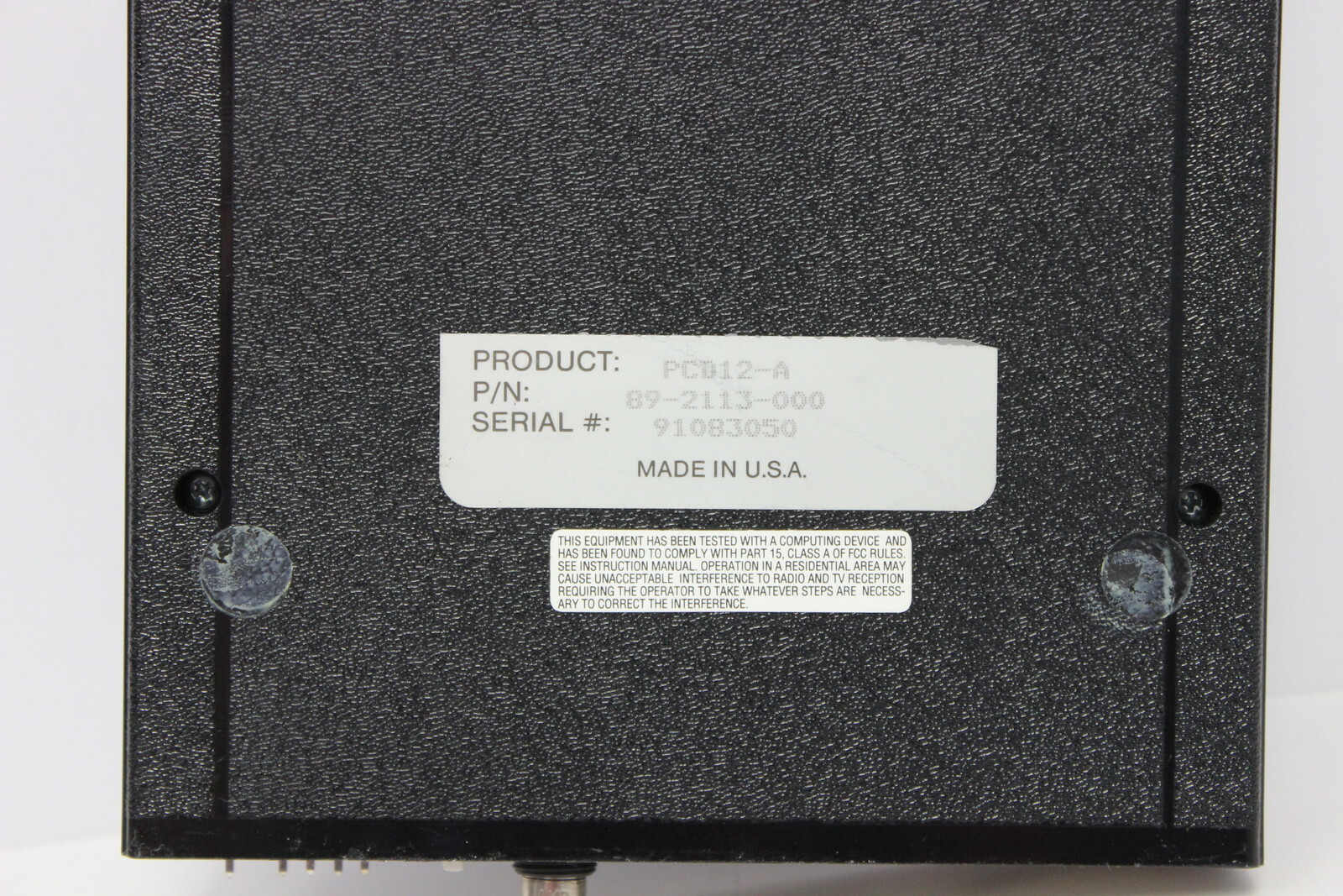 BLACK BOX PCD12-A 89-2113-000 A/C-3(B) EXTERNAL BOX *NO AC ADAPTER*