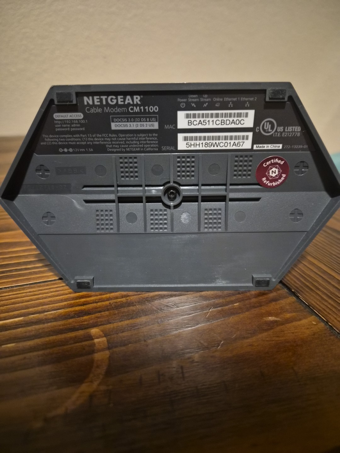 NETGEAR NIGHTHAWK CM1100 Cable Modem DOCSIS 3.1 Multi-Gig SpeedModem