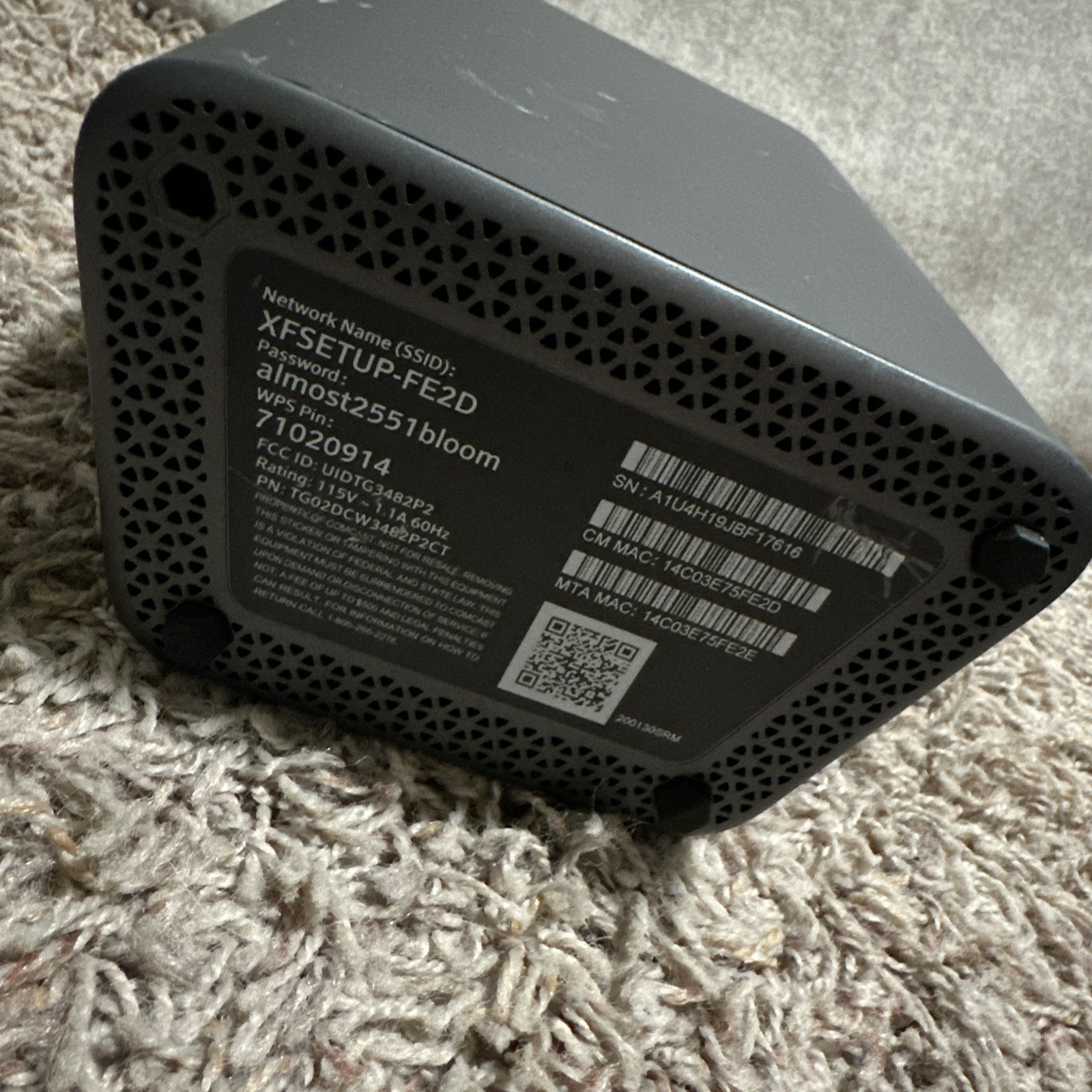 XFINITY XB6-A TG02DCW3482P2CT XFi MODEM – Parts/Repair