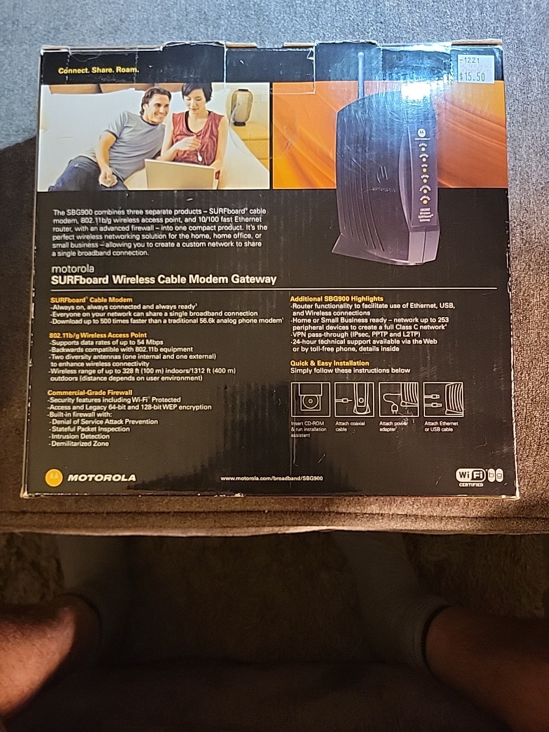 Motorola Wireless Cable Modem Gateway SBG900 Creates Broadband Network -Open-NEW