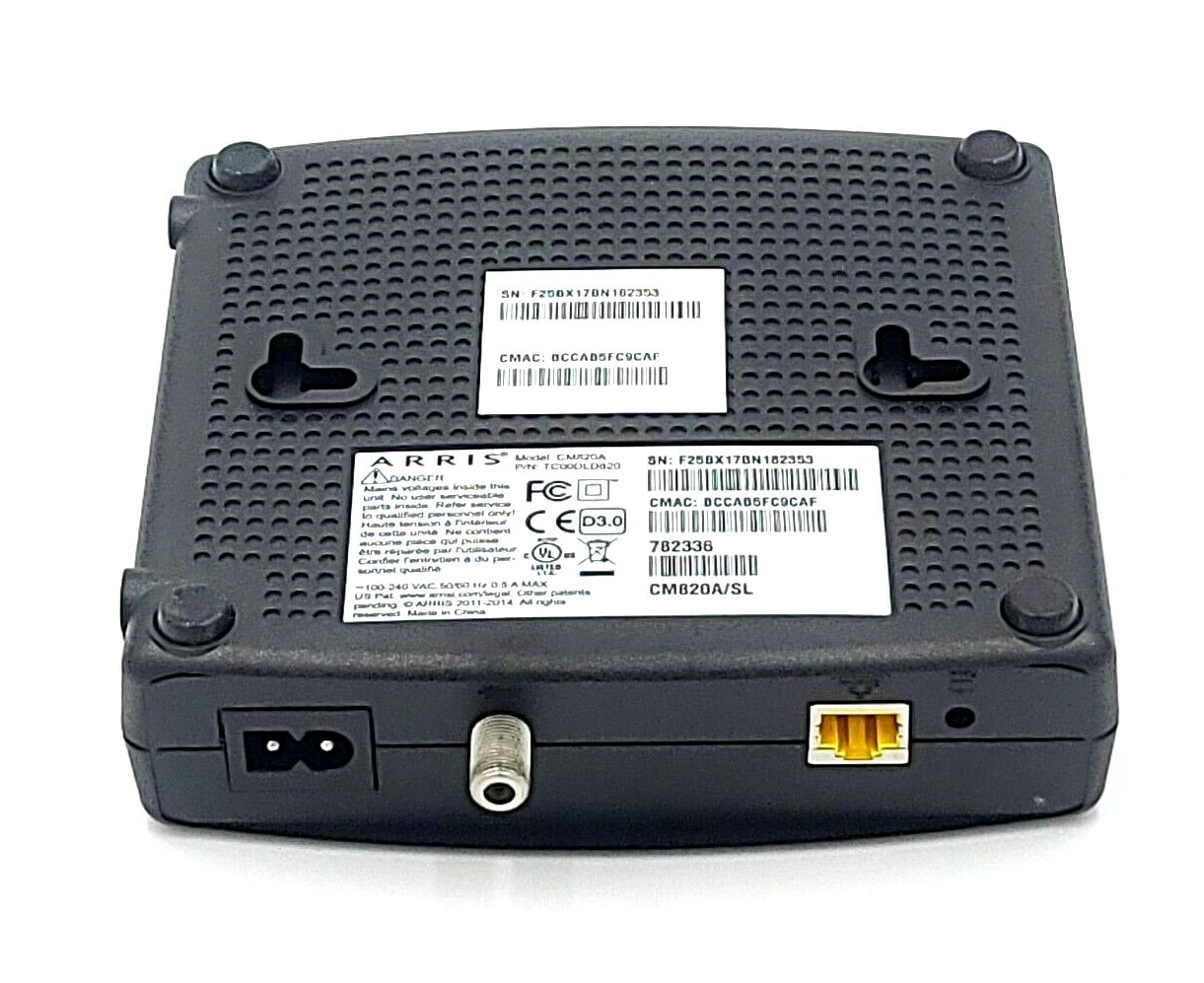 Arris Cable Modem Touchstone CM820A 300Mbps DOCSYS 3.0 Black Tested & Working