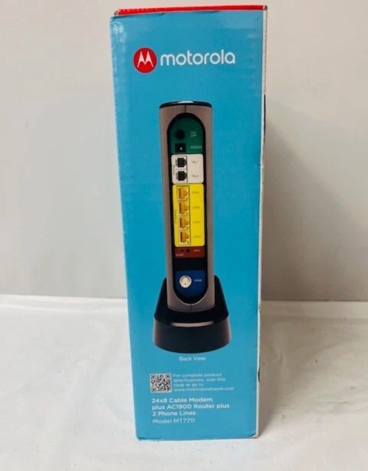 Motorola 24×8 Cable Modem + AC1900 WiFi Router + 2 Phone Line for Xfinity MT7711