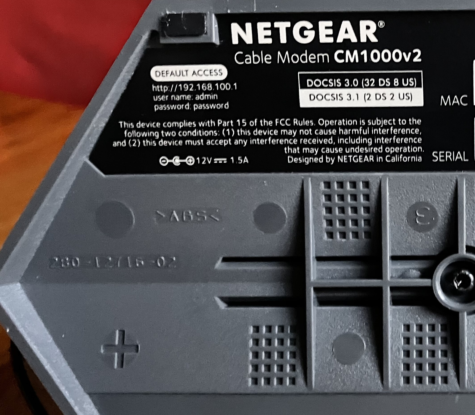 Netgear CM1000v2 docsis 3.1 cable modem, Compatible with: Cox, Comcast/Xfinity