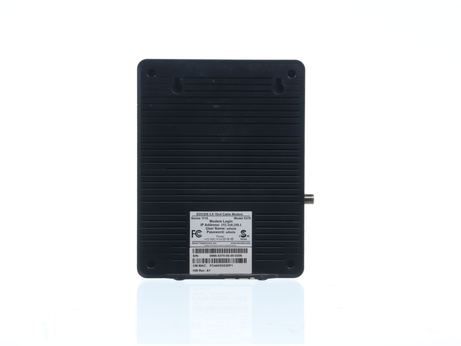 Zoom Cable Modem Model 5370: 684 Mbps* 16×4 DOCSIS 3.0