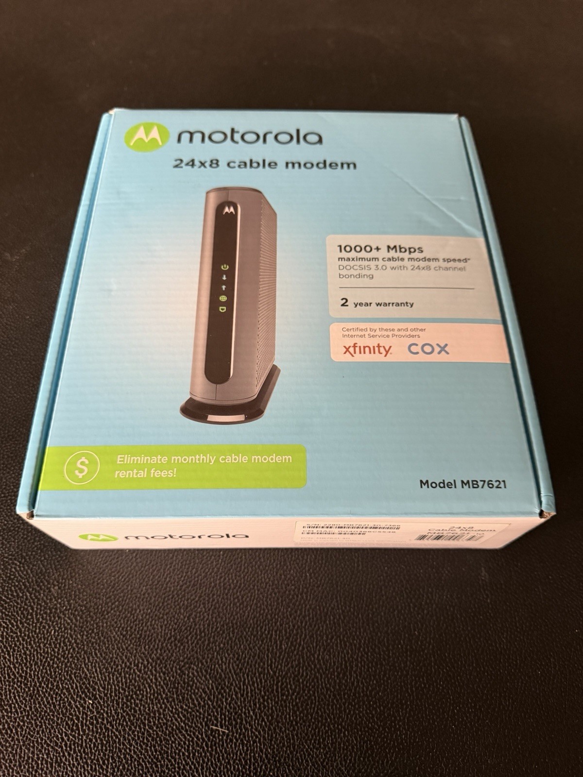 Motorola MB7621 Cable Modem 24×8 DOCSIS 3.0 Xfinity Cox Spectrum 900 Mbps