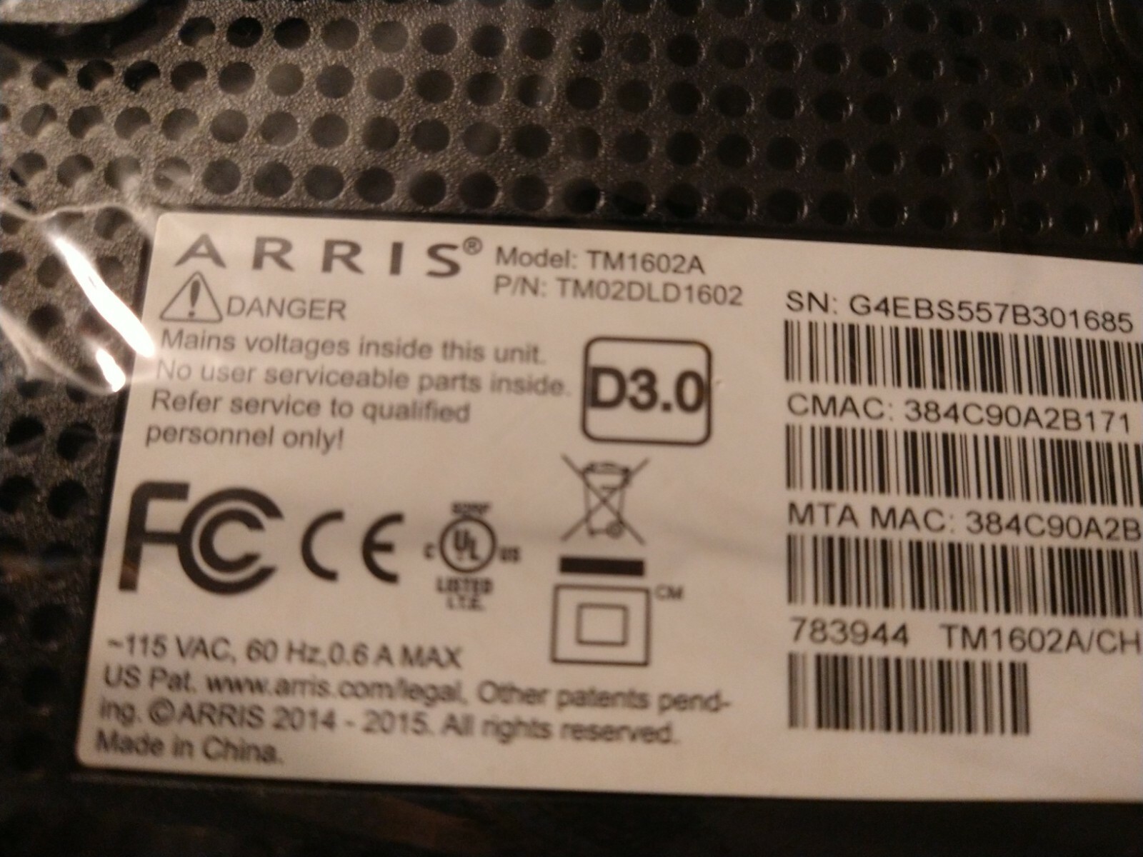 Lot of 10 Arris TM1602A Docsis 3.0 Telephony Cable Modems Charter Optimum Other