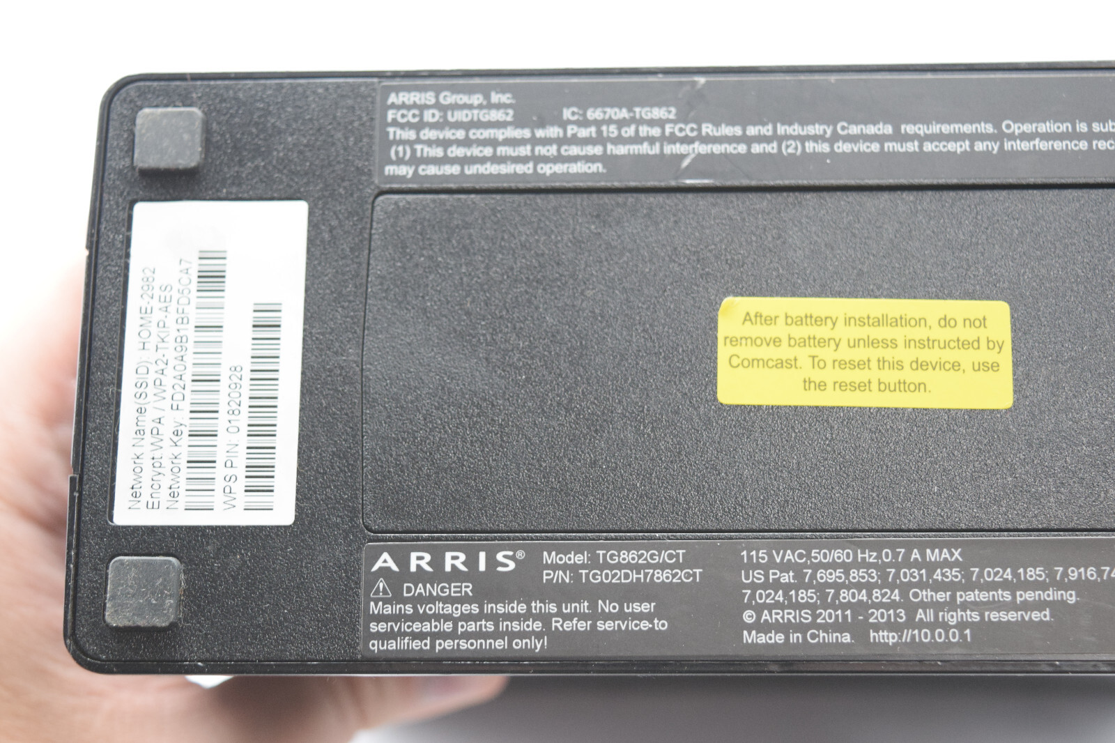 Xfinity Arris TG1682G Dual Band Wireless 802.11ac Cable Modem & Wi-Fi Router
