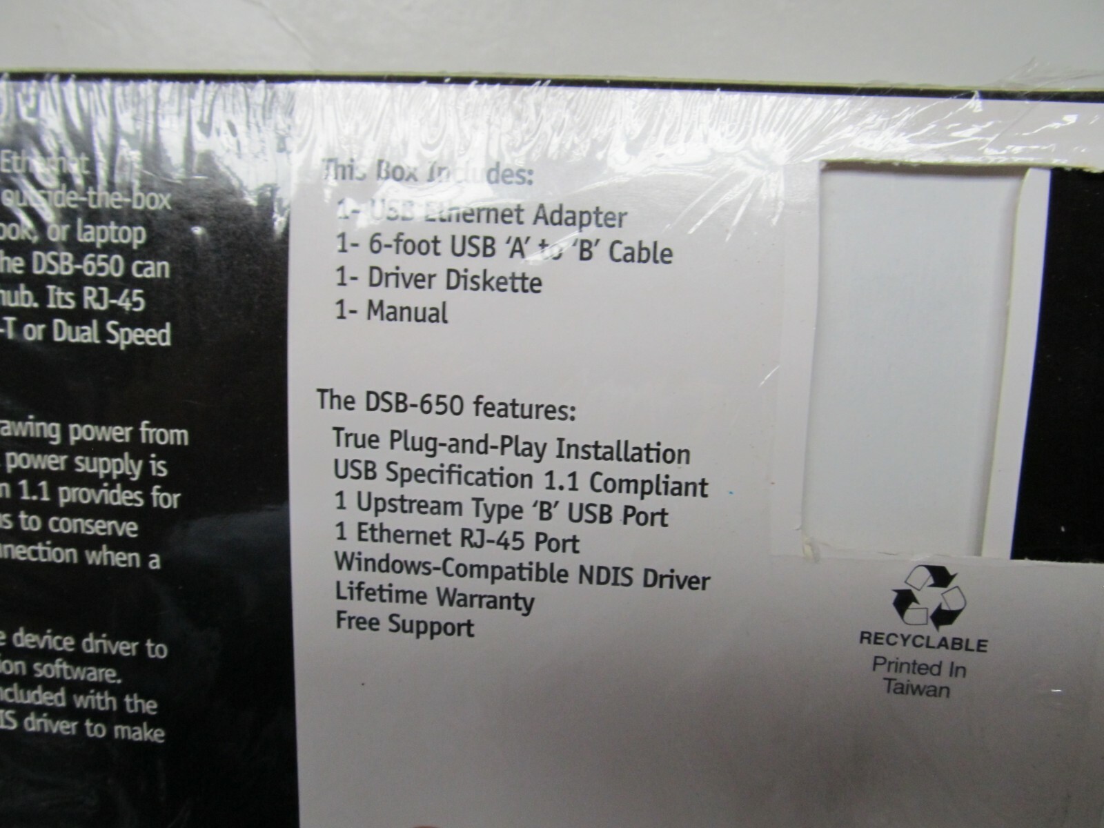 D-Link DSB-650 USB Ethernet Adapter NEW IN BOX 