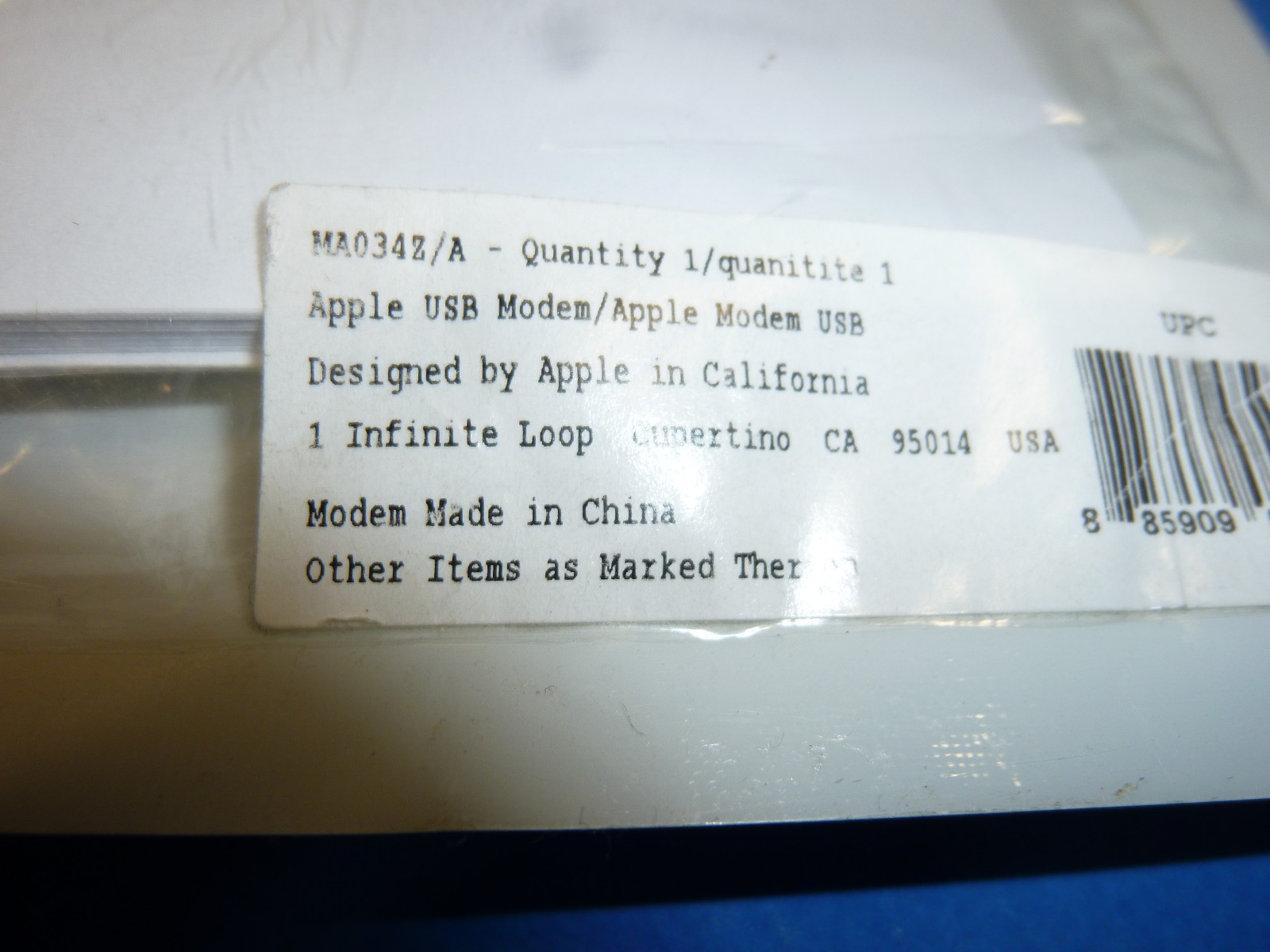 (Lot of 2) New Apple USB Dial-up External 56 Kbps Modem Model MA034Z/A