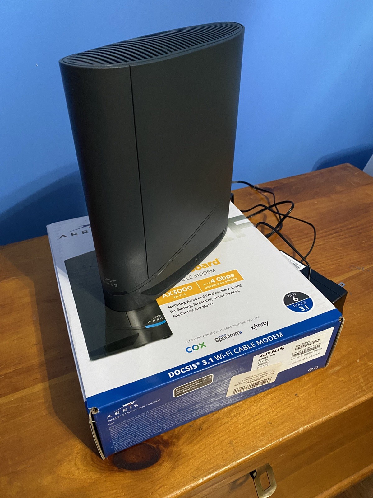 ARRIS Surfboard G34 DOCSIS 3.1 Wi-Fi 6 AX3000 Cable Modem Router Combo – OpenBox