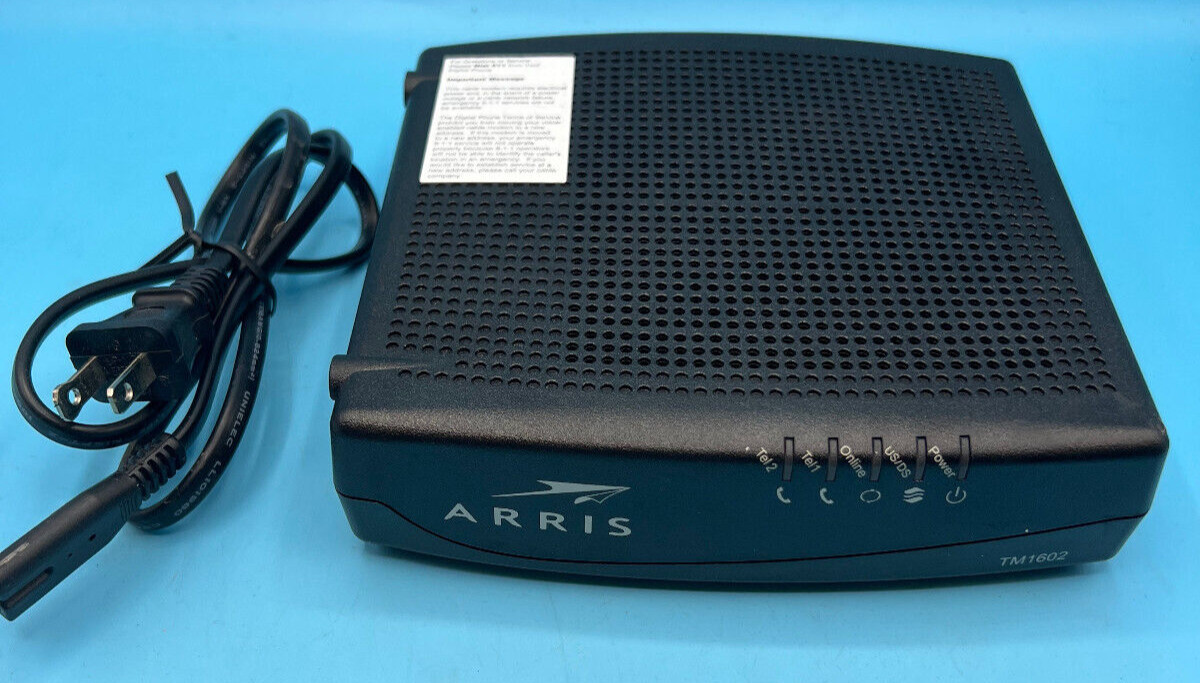 Arris Touchstone TM1602A Telephony Cable Modem16x4 Docsis 3.0 W/POWER CORD