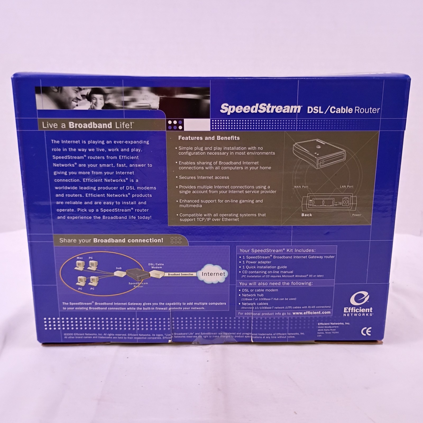 SpeedStream Broadband Internet Gateway DSL/Cable Router ResidentialSeries NIB