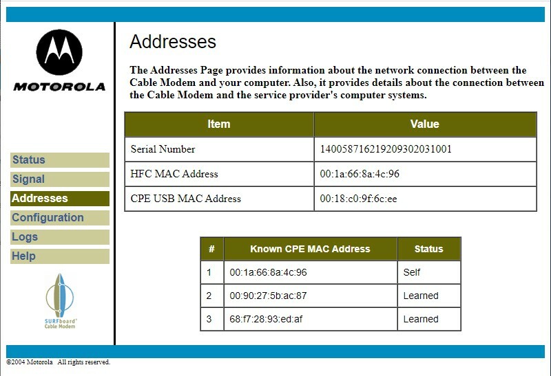 Cable modem Motorola SURFboard SB5101 (515290-100-00), Docsis 2.0 up to 38Mbps.