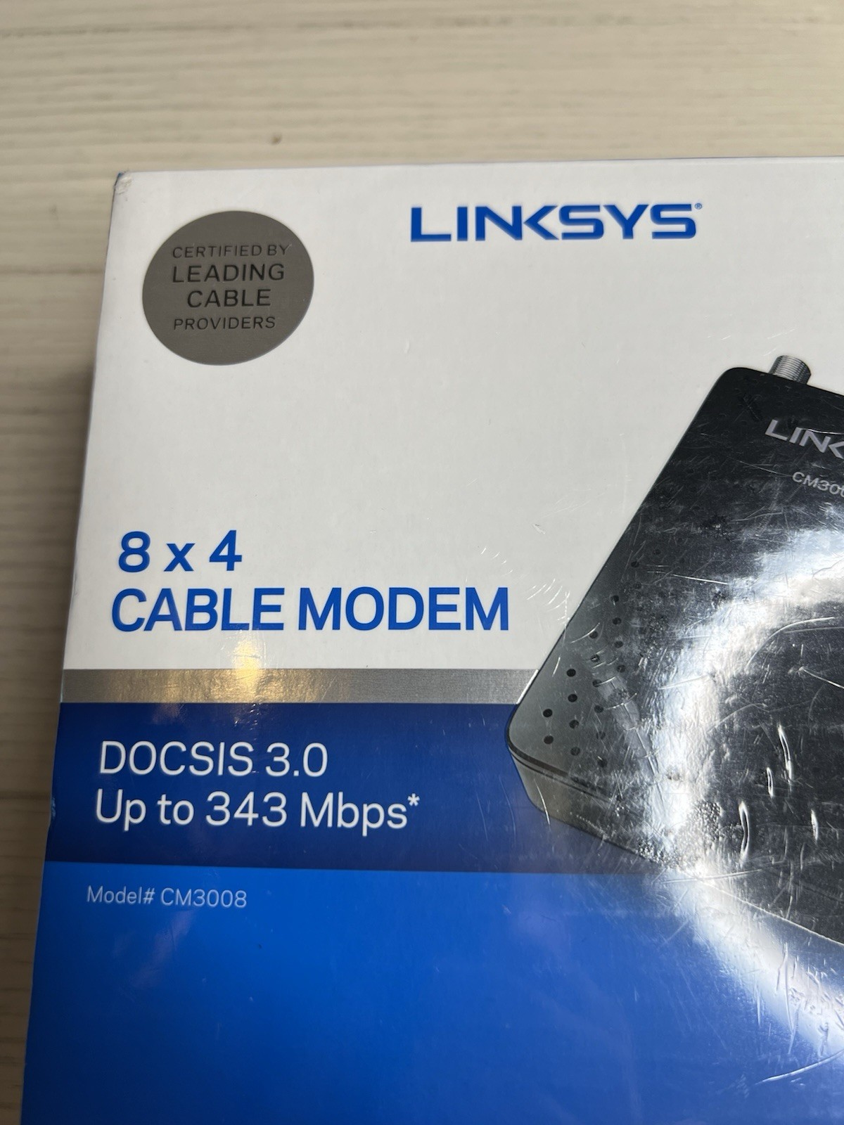 Linksys Modem CM 3008 DOCSiS 3.0 Up To 343 Mbps Cable Modem Sealed NOS