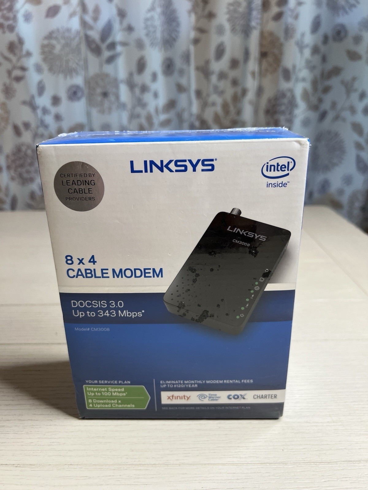 Linksys Modem CM 3008 DOCSiS 3.0 Up To 343 Mbps Cable Modem Sealed NOS