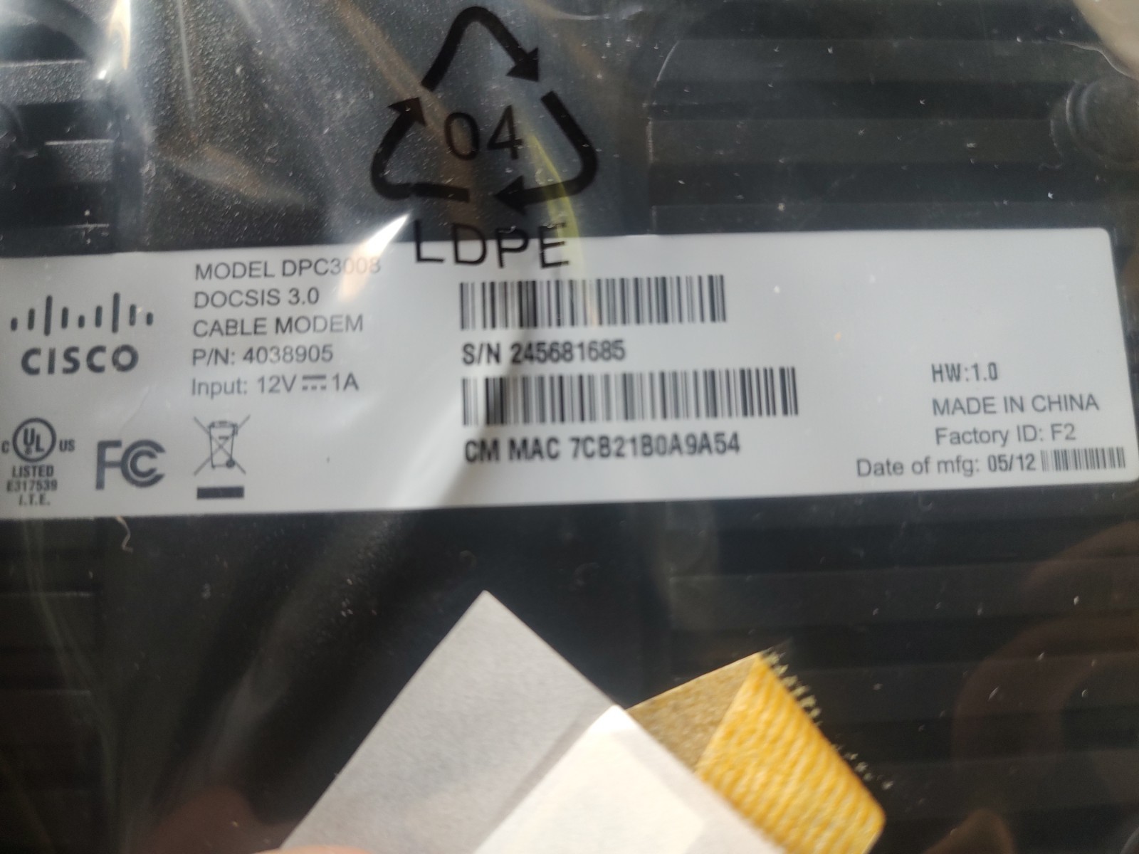 Cisco DPC3008 Advanced DOCSIS 3.0 Cable Modem
