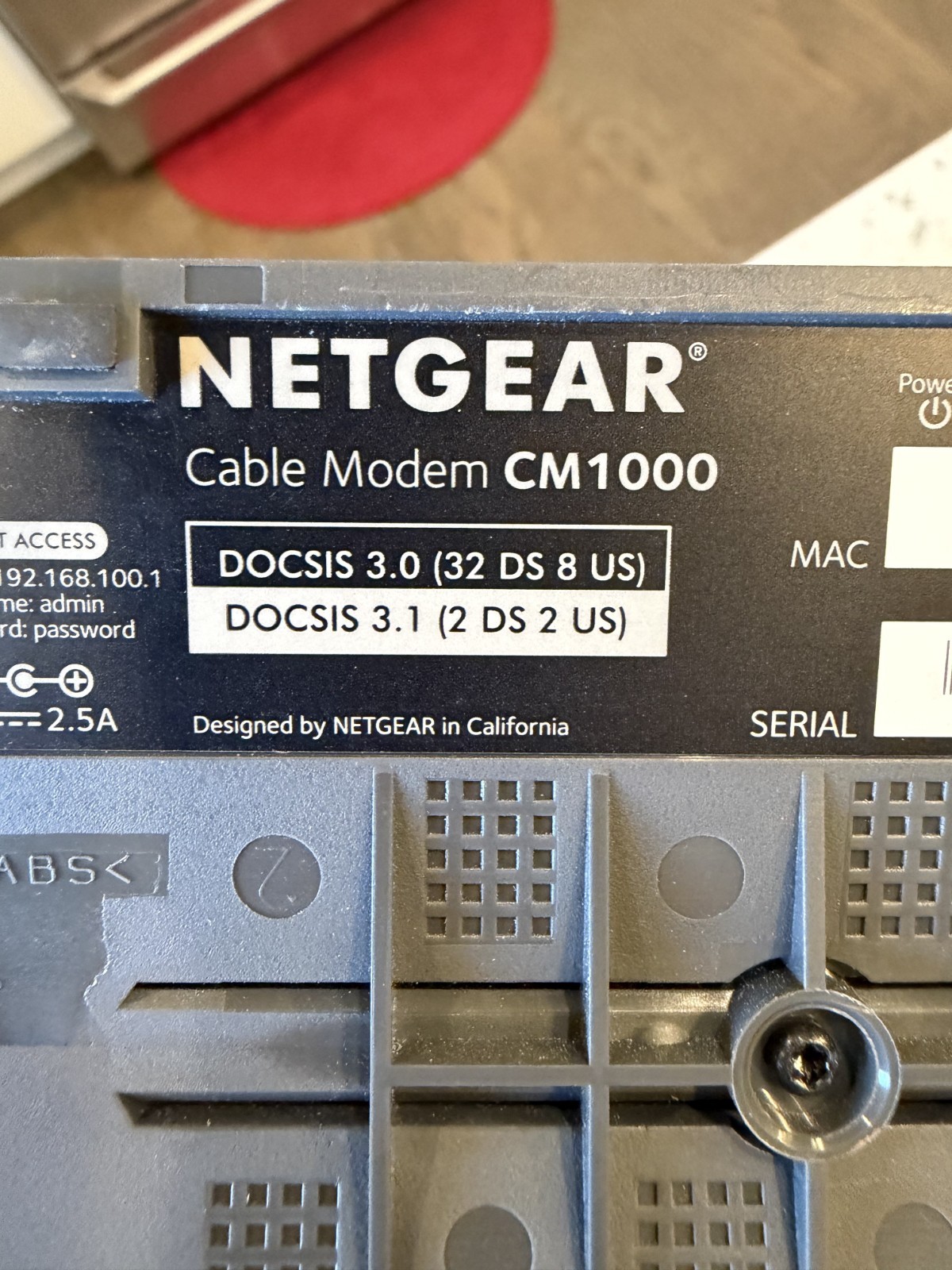 NETGEAR CM1000 DOCSIS 3.1 Cable Modem Gigabit Xfinity Spectrum Cox w/ OEM Power